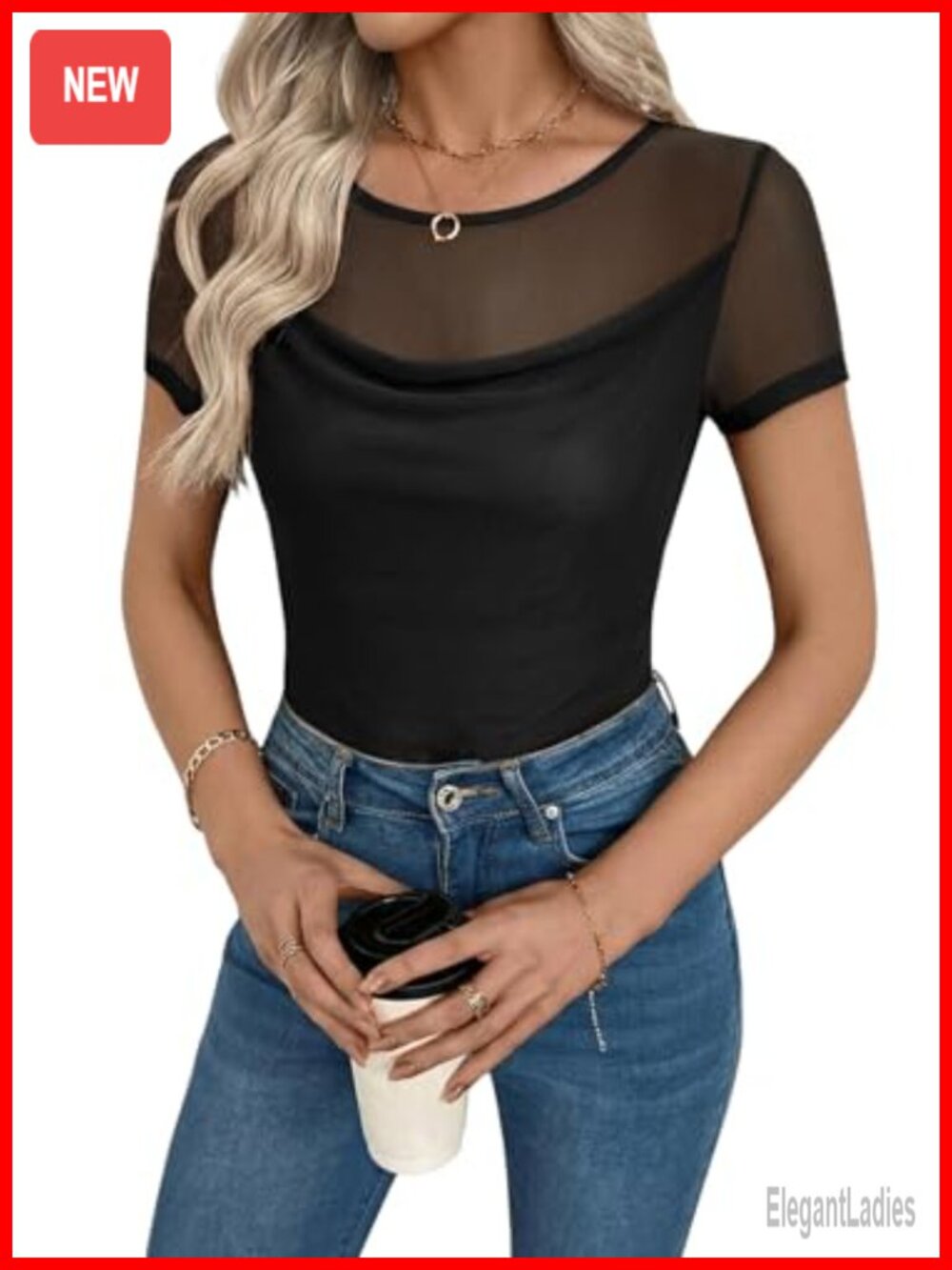 Lace Short Sleeve Top Women's Going Out Concert Date Night Shirt